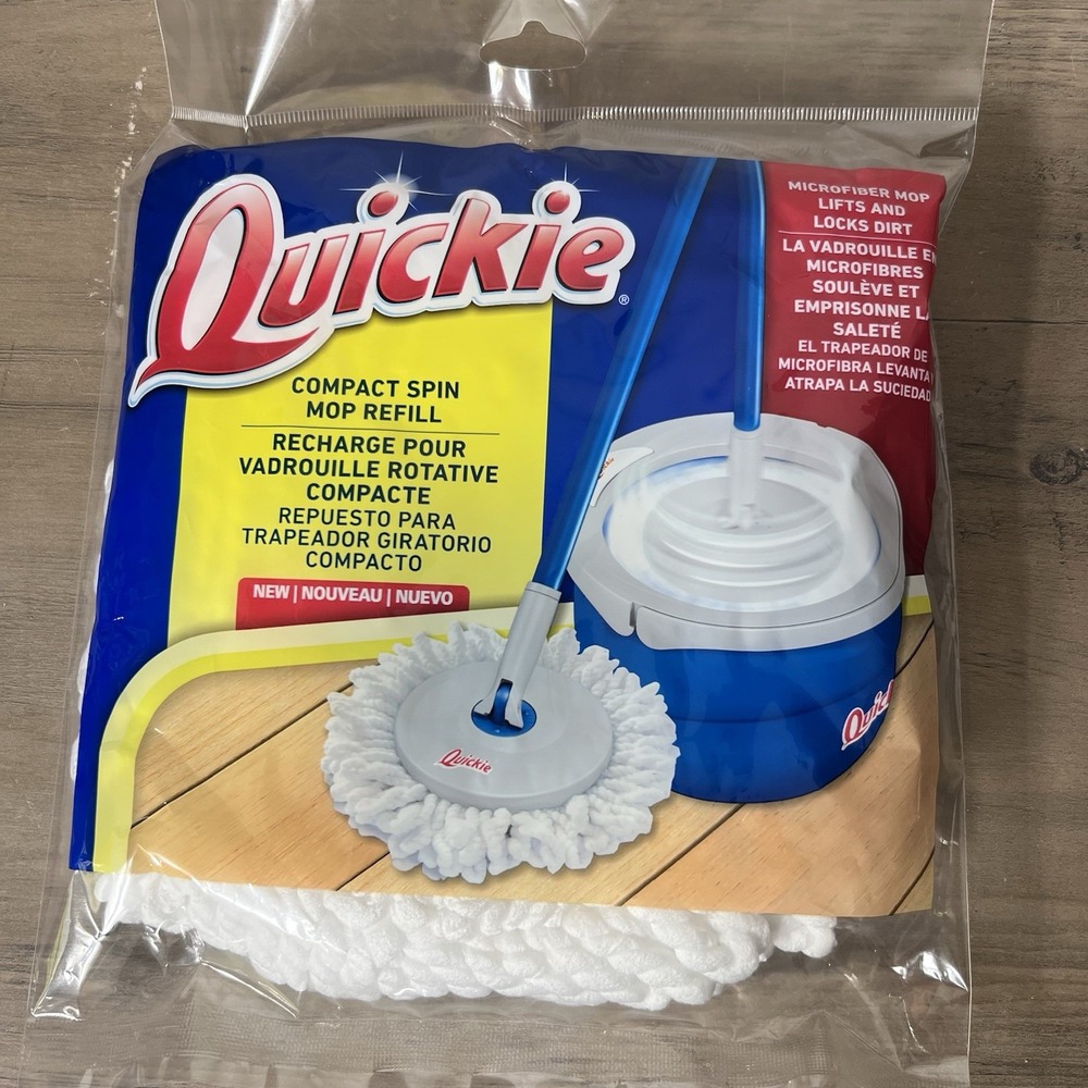 Quickie Water Compact Spin Mop‎ Refill Floor Cleaning System Microfiber